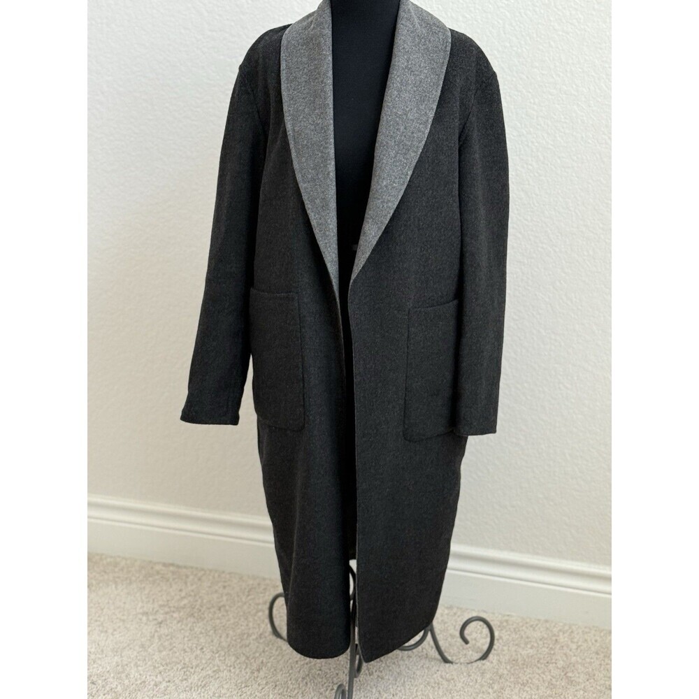 Alexander Wang Reversible Wool Blend Unstructured Top Coat in Black/Gray Women S